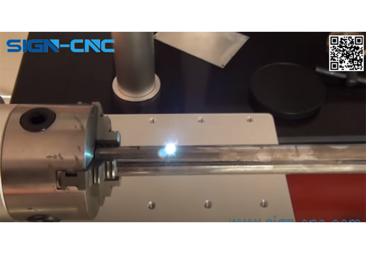 SIGN-CNC 光纤金属打标机打标圆柱形金属